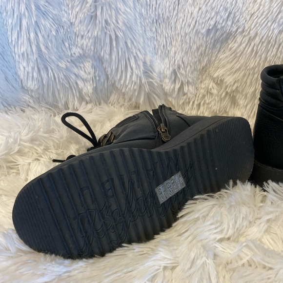 Blowfish Black Leather Moto Ankle Boots - Picture 7 of 10